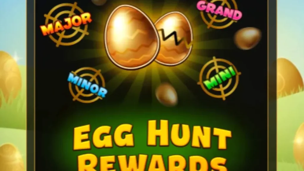 Tampilan visual slot Golden Egg Hunt dengan tema musim semi dan telur emas.