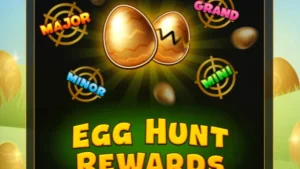 Tampilan visual slot Golden Egg Hunt dengan tema musim semi dan telur emas.